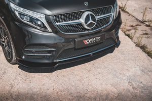 Maxton frontsplitter til Mercedes-Benz V-Class AMG-Line W447 – blank sort – billede 1 af 6