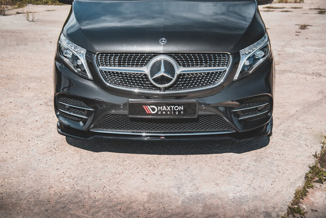 Maxton frontsplitter til Mercedes-Benz V-Class AMG-Line W447 – blank sort – billede 2 af 6