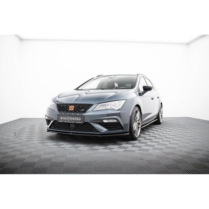 Maxton frontsplitter til Seat Leon Cupra / FR Mk3 Facelift – blank sort – billede 1 af 6