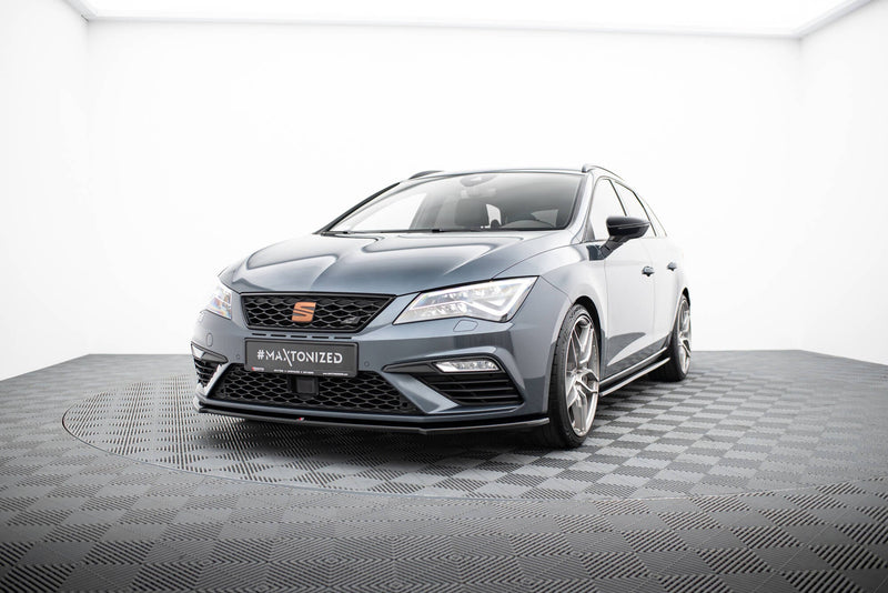 Maxton frontsplitter til Seat Leon Cupra / FR Mk3 Facelift – blank sort – billede 1 af 6