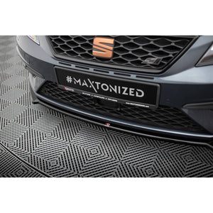 Maxton frontsplitter til Seat Leon Cupra / FR Mk3 Facelift – blank sort – billede 4 af 6