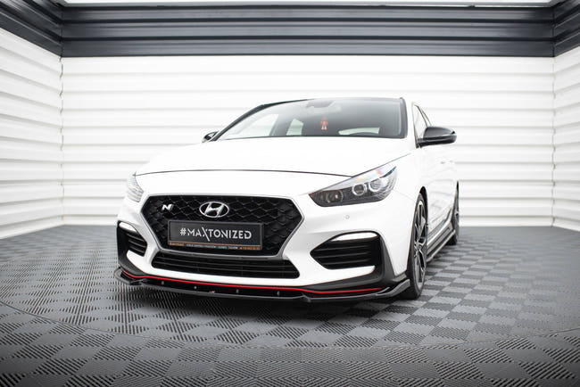 Maxton frontsplitter til Hyundai I30 N Mk3 Hatchback/ Fastback – blank sort – billede 1 af 5