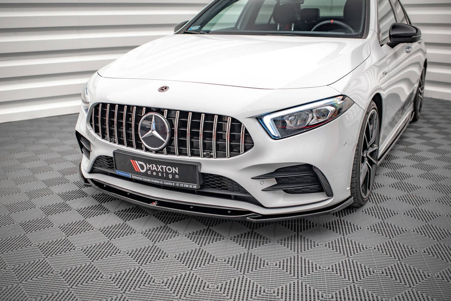 Maxton frontsplitter til Mercedes A35 AMG / AMG-Line W177 – blank sort – billede 1 af 5