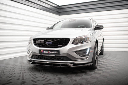 Maxton frontsplitter til Volvo XC60 R-Design Mk1 Facelift – blank sort – billede 1 af 5