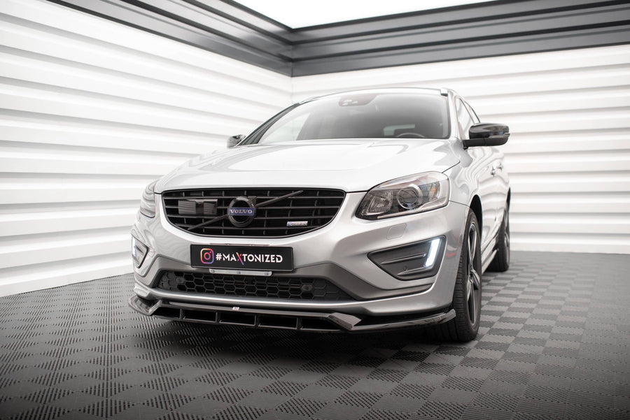 Maxton frontsplitter til Volvo XC60 R-Design Mk1 Facelift – blank sort – billede 1 af 5
