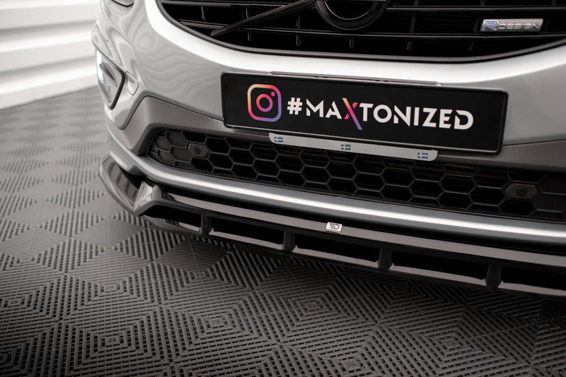 Maxton frontsplitter til Volvo XC60 R-Design Mk1 Facelift – blank sort – billede 3 af 5