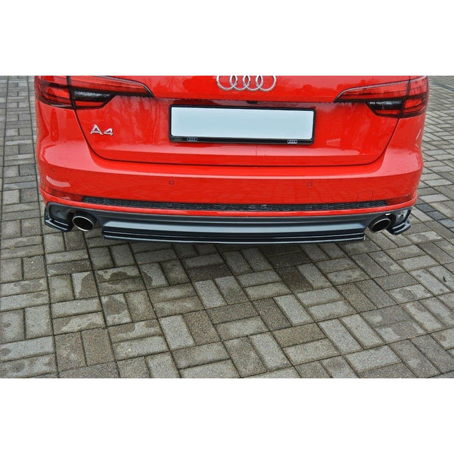 Maxton rear splitter til Audi A4 B9 S-Line – blank sort – billede 1 af 5