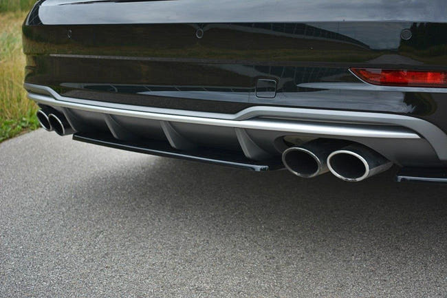 Maxton rear splitter til Audi S3 Hatchback / Sportback / Sedan 8V Facelift – blank sort – billede 1 af 6