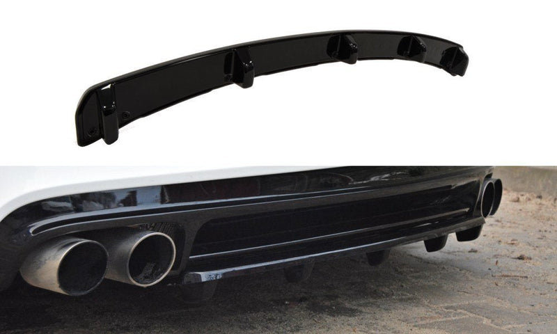 Maxton rear splitter til Audi TT S 8J (with a vertical bar) – blank sort – billede 1 af 4