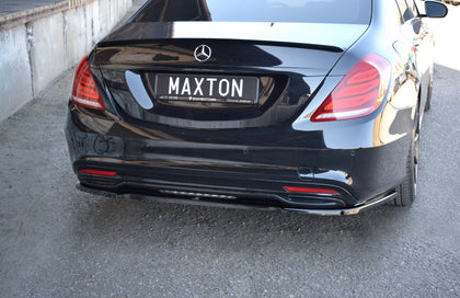 Maxton rear splitter til Mercedes-Benz S-CLASS AMG-LINE W222 – blank sort – billede 1 af 6