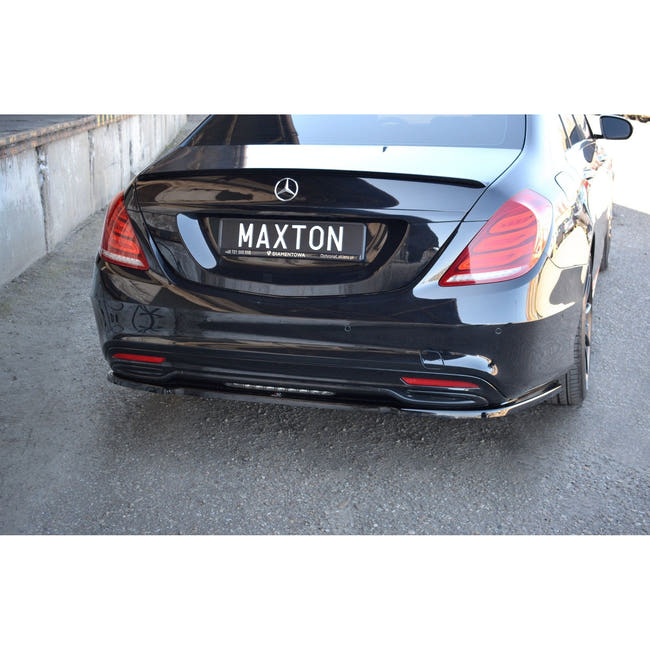 Maxton rear splitter til Mercedes-Benz S-CLASS AMG-LINE W222 – blank sort – billede 1 af 6