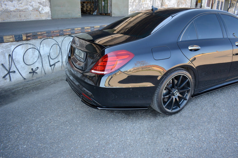 Maxton rear splitter til Mercedes-Benz S-CLASS AMG-LINE W222 – blank sort – billede 2 af 6