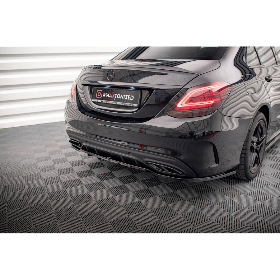 Maxton rear splitter til Mercedes-Benz C AMG-Line W205 Facelift – blank sort – billede 1 af 7