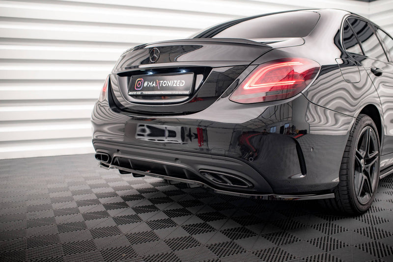 Maxton rear splitter til Mercedes-Benz C AMG-Line W205 Facelift – blank sort – billede 2 af 7