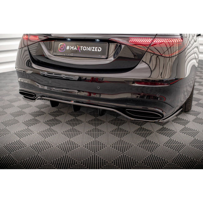 Maxton rear splitter til Mercedes-Benz S AMG-Line W223 – blank sort – billede 1 af 8