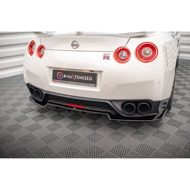Maxton rear splitter til Nissan GTR R35 Facelift – blank sort – billede 1 af 6