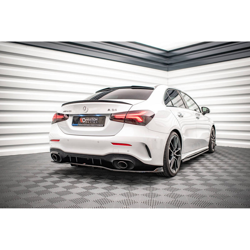 Maxton rear splitter til Mercedes A 35 AMG Sedan V177 – blank sort – billede 1 af 4