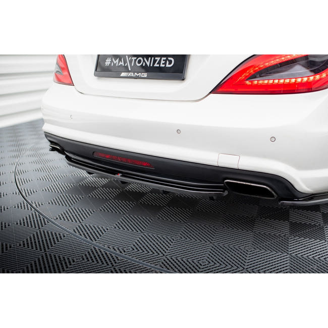 Maxton rear splitter til Mercedes-Benz CLS AMG-Line C218 – blank sort – billede 1 af 5