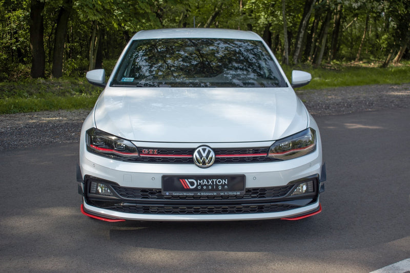 Maxton frontsplitter til Volkswagen Polo GTI / R-line Mk6 – blank sort – billede 2 af 5