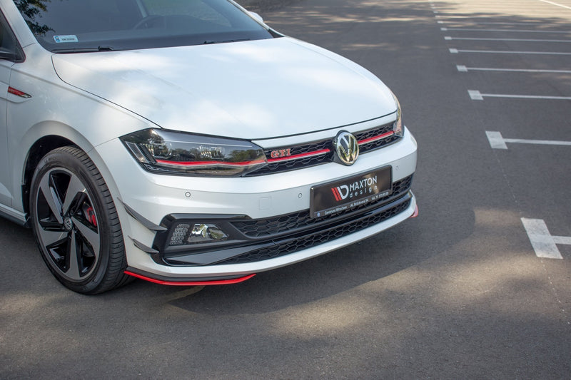 Maxton frontsplitter til Volkswagen Polo GTI / R-line Mk6 – blank sort – billede 1 af 5