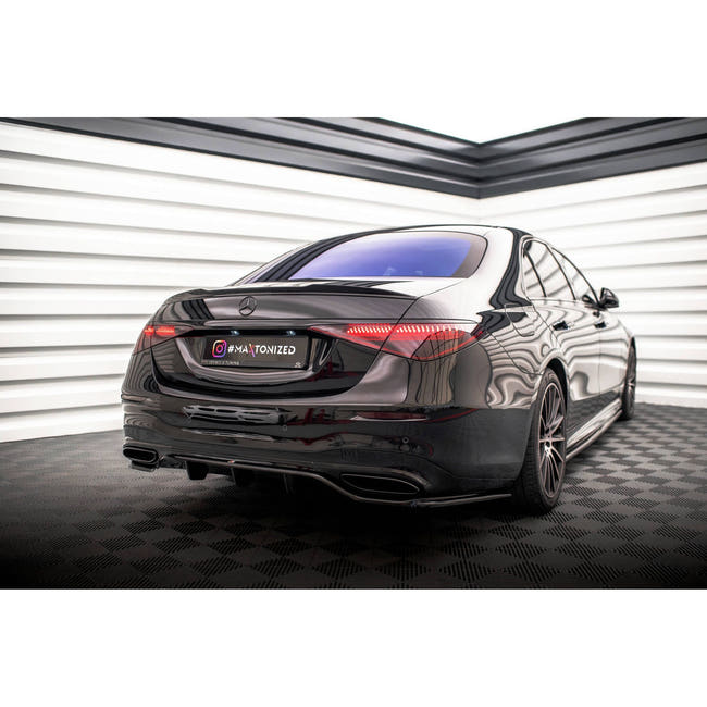 Maxton spoiler cap til Mercedes-Benz S AMG-Line W223 – blank sort – billede 2 af 7
