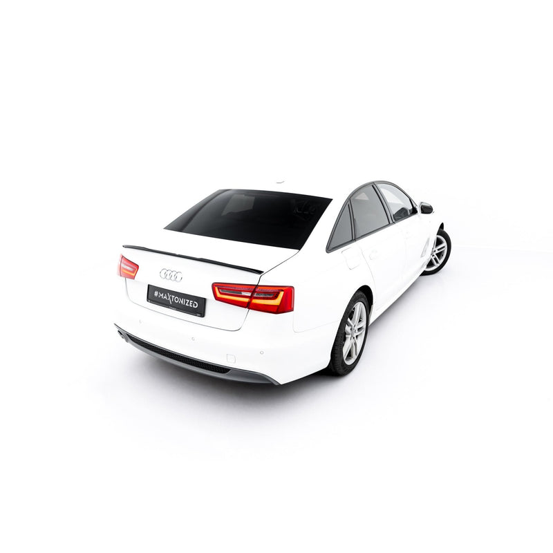 Maxton spoiler cap til Audi A6 / A6 S-line / S6 Sedan C7 Facelift – blank sort – billede 1 af 6