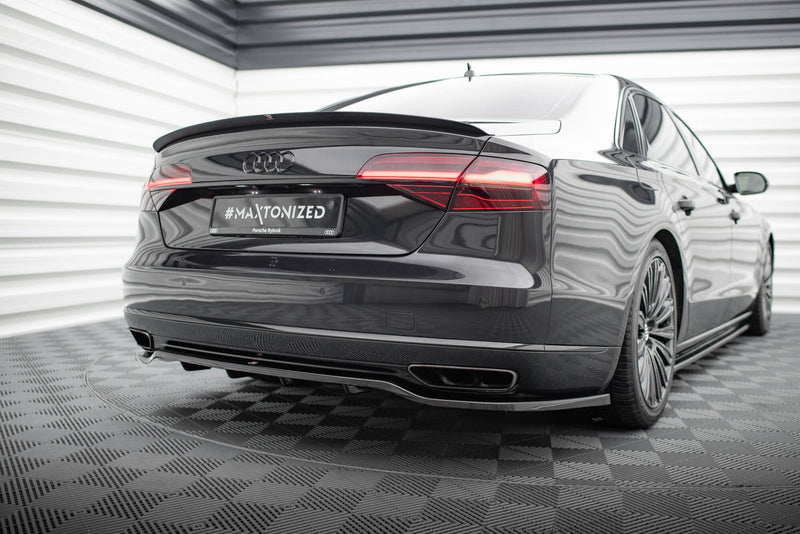 Maxton spoiler cap til Audi A8 D4 – blank sort – billede 2 af 5