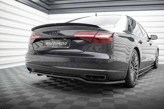 Maxton spoiler cap til Audi A8 D4 – blank sort – billede 2 af 5