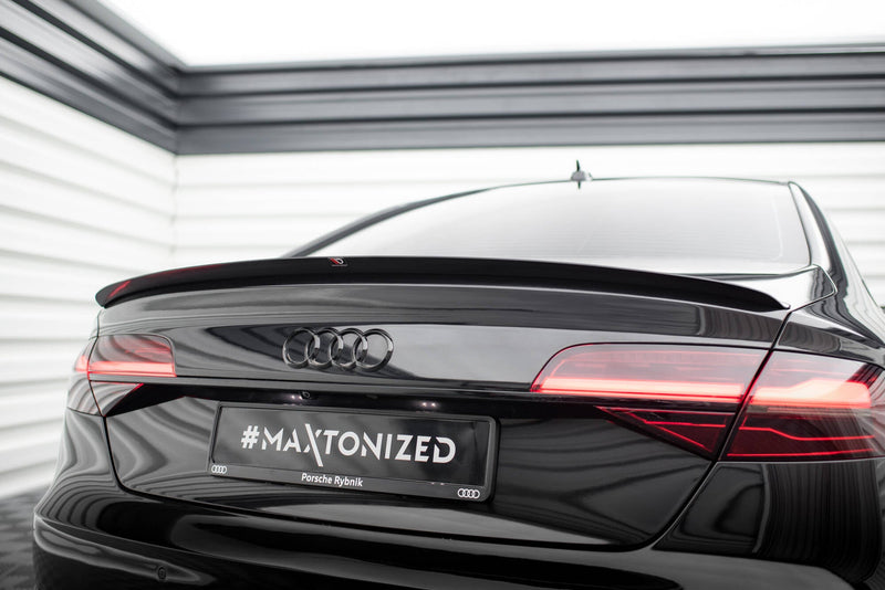 Maxton spoiler cap til Audi A8 D4 – blank sort – billede 1 af 5