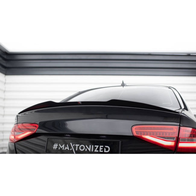 Maxton spoiler cap til Audi S4 B8 Facelift Sedan – blank sort – billede 1 af 5