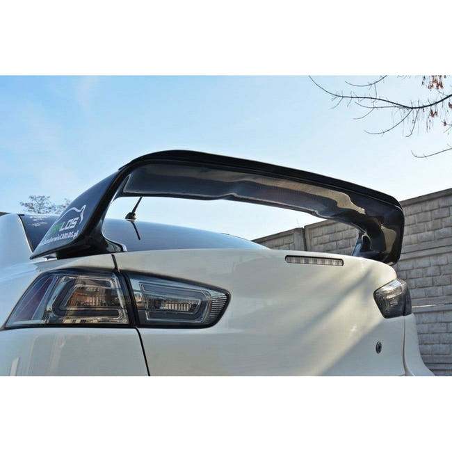 Maxton spoiler cap til Mitsubishi Lancer Evo X – blank sort – billede 1 af 4