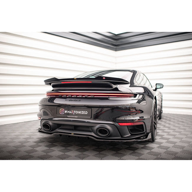 Maxton spoiler cap til Porsche Porsche 911 Turbo S 992 – blank sort – billede 2 af 5