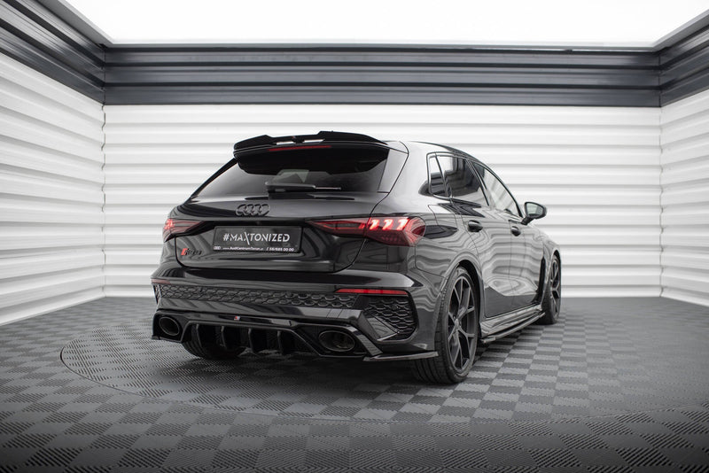 Maxton spoiler cap til Audi RS3 / S3 / A3 S-Line Sportback 8Y / 8Y Facelift – blank sort – billede 2 af 4