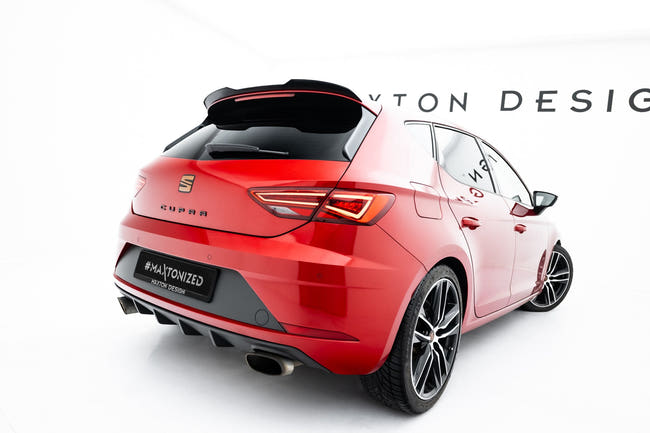 Maxton spoiler cap til Seat Leon Cupra Hatchback Mk3 – blank sort – billede 2 af 6