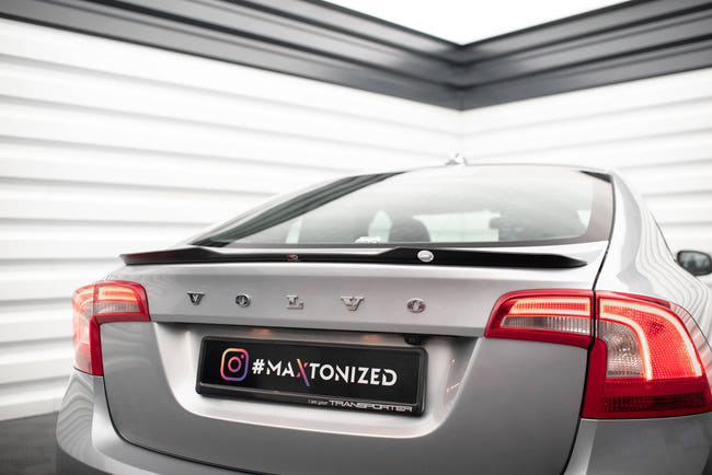 Maxton spoiler cap til Volvo S60 R-Design Mk2 – blank sort – billede 1 af 5