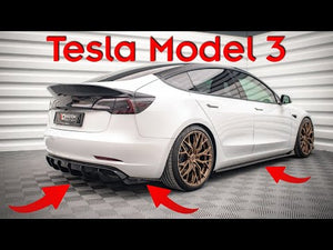 Maxton frontsplitter til Tesla Model 3 – blank sort – video