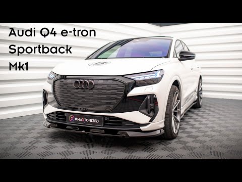 Maxton sideskørter til Audi Q4 e-tron Sportback S-line Mk1 – blank sort – video
