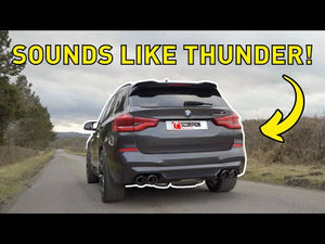 Scorpion GPF delete-rør til BMW X3M – ikke-resoneret, video