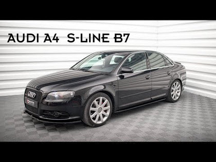 Maxton sideskørter til Audi S4 / A4 / A4 S-Line Sedan / Avant B6 / B7 – blank sort – video