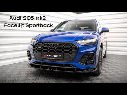 Maxton frontsplitter til Audi SQ5 / Q5 S-Line SUV / Sportback Mk2 Facelift – blank sort – video