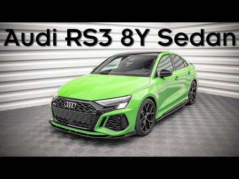 Maxton frontsplitter til Audi RS3 Sedan 8Y – blank sort – video