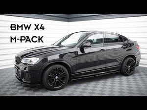 Maxton frontsplitter til BMW X4 M-PACK – blank sort – video