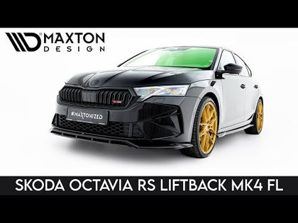 Maxton side splitters til Skoda Octavia RS Liftback / Combi Mk4 Facelift – blank sort – video
