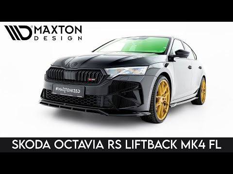 Maxton side splitters til Skoda Octavia RS Liftback / Combi Mk4 Facelift – blank sort – video