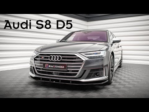 Maxton frontsplitter til Audi S8 / A8 S-Line D5 – blank sort – video