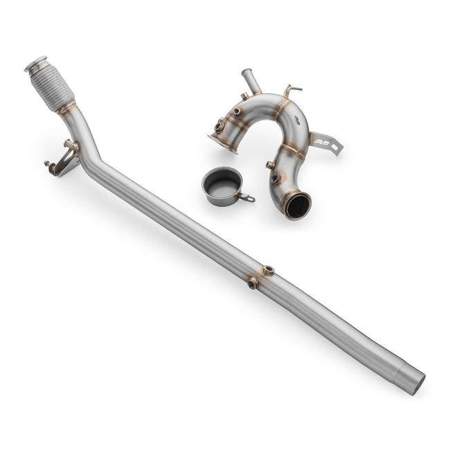 RM Motors Downpipe + DPF OFF Sæt VW Golf VIII 2.0 TDI GTD, Katalysator - Euro 5, Kapacitet - 100 cpsi, Uden Varmeskjold