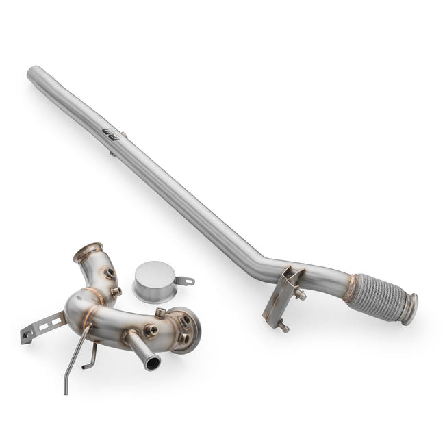 RM Motors Downpipe + DPF OFF Sæt VW Golf VIII 2.0 TDI GTD, Katalysator - OBD, Med Varmeskjold - billede 2