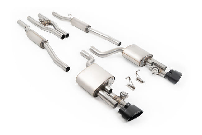 Milltek cat-back udstødning til Audi RS4 B7 - V2 Valved Cat-Back med Active H Pipe og Polished Ovals, sorte tips – billede 6