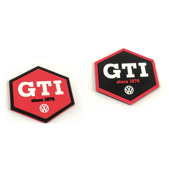 VW GTI gummimagnet, flerfarvet, 2 stk.