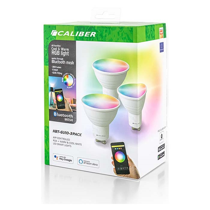 Caliber GU10 Smart Home 3 pack LED-pærer hvid/multi